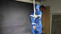 Myxxxy bound and gagged in a shiny nylon Skisuit