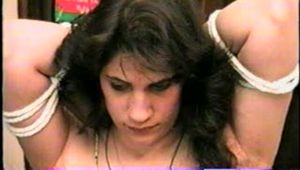 19 Yr OLD LATINA HOUSEWIFE IS BALL-GAGGED, CLEAVE GAGGED, HANDGAGGED, & TIED TO CHAIR WEARING LINGERIE (D53-17)