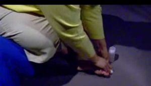 Nice red toenails! 