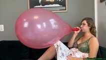 Blow2Pops custom red Longneck balloon in bra