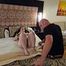 I tied up my slave on the bed on vacation and made her really horny with the vibrator1/2