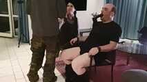 I am Lady Viktoria Wolf, and my new slave—the once-smug businessman—is still sitting bound to the metal chair. Part 4