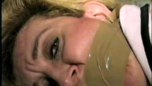 44 Yr OLD HOUSEKEEPER WRAP TAPE TIED AND GAGGED, HANDGAGGED & F0RCED TO SMELL HER STINKY SWEATY HIGH HEEL SHOE (D56-14)