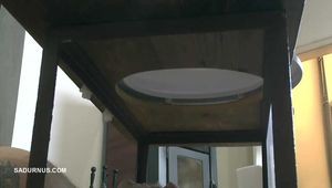 Miss Amy Douxxx pees on the toliett box 