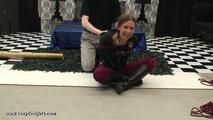 playing with the bamboo pole