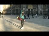 Alina walking on the street wearing a supersexy  down jacket and a jeans (Video)