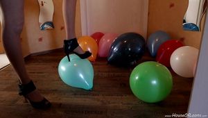 Popping some balloons with my highheels
