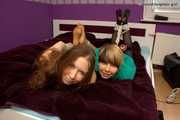 Leonie and Valentina - Tied in bed