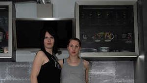 Miss Petra and new model Miss Jessica in AGU raingear  layered with transparent raingear