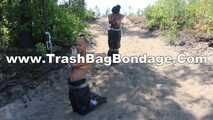 Dana and La Pulya - Bag racing in trash bags with taped hands and feet  (video)