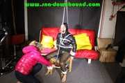 Hanging chair bondage with Sophie and Sandra (Video)