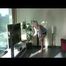 Watching sexy Pia watering flowers and cleaning flowers and the furniture wearing a sexy darkblue shiny nylon shorts and a lightblue top (Video)