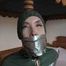 Rachel Adams Poletied and Pantygagged in shiny nylon Rainwear left for desperate struggeling