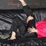 Watching sexy Pia wearing  a sexy black shiny nylon rain pants and a pink down jacket enjoying herself and lolling on the sofa (Pics)