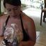 First messy experience with whipped cream on the floor
