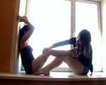 Sweet Rozanka and sexy Miras trying something new (video)