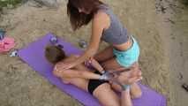 [From archive] Dana&Ketrin - Dana captured, hogtaped and transported by Ketrin (video)