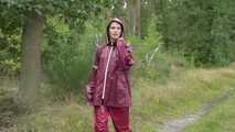 Miss Petra takes a walk in an AGU rain suit and rubber boots (looped version)