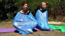 Dana & Ketrin  - Dana joins to her former captive, both are ball tied and trash bag packed (video)
