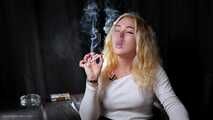 3 in 1 compilation of stunning blonde Nastya opens up while smoking on camera 