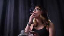 18 yo Lyuba is smoking 4 cigs in a row