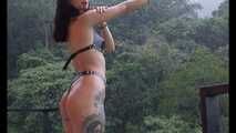 Hot latina teen solo masturbation in a rainy day