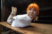1041 Amber and Roxie in Table Top Attic Tie