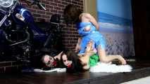 Lucky, Nelly, Xenia - betrayal, all hogtied and reunion (video)