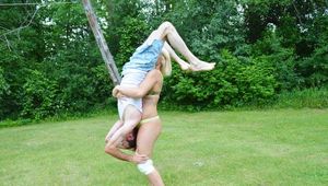 Paige versus Chris: Outdoor Pile driver Wrestling Match SET 1