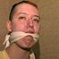 PUNK GIRL MELA MAKES RANSOM CALL, WRITES KEDNAP NOTE & TRIES TO CALL FOR HELP WITH A LARGE RAG STUFFED IN HER MOUTH (D54-5)