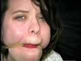 FEISTY RUBBER BAND BALL-GAGGED, TOE-TIED PIPER (D22-3)