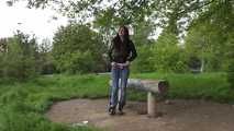 078030 Rachel Evans Takes a Pee From the Log Bench