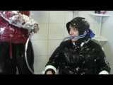 Get 2 Videos with Dani bound and gagged in shiny nylon Downwear from 2008.
