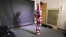 Myxxxy bound and gagged in shiny nylon Rainwear
