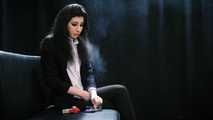 Adorable 19-year-old Anastasia surprisingly fancies smoking really strong Marlboro Red cigarettes