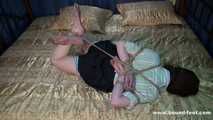 Patricia - hogtied on bed