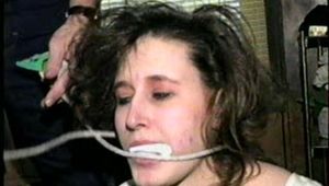 24 YEAR OLD ERICA IS SEMI CLEAR TAPE GAGGED, BALL-TIED WITH ELECTRICAL TAPE & CLEAVE GAGGED (D54-12)