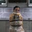 Miss Amira in 2 Hunter rain jackets and nylon rain pants gets tied up and gagged