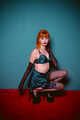 Amber in Vintage Lingerie Chairtied