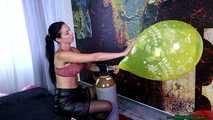 sexy balloon overinflation with the helium bottle