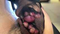 A NYLON JOB WITH A CUM-FILLED ENDING WITH THE USER