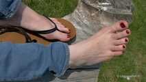 Feet in flip-flops