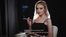 18 y.o. Angelina is smoking two 120mm cigarettes and giving an interview about her smoking experience