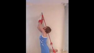 Alice Lee - Short-haired redhead's arousing experience with red rope (video)