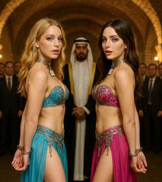 Two Shackled Harem Girls