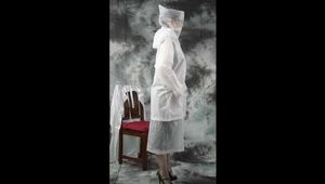 PVC secretary testing transparent raincoats