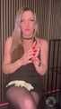 Hanna Engelss - Pussy massage with white gloves and black dildo