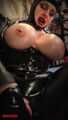 Rubber tail milking by the strict hooded dominatrix