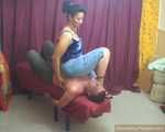 Cassandra, sitting and tickling