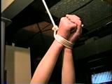 22 YEAR OLD FEISTY DEREK IS BLINDFOLDED, BALL-GAGGED, CROTCH ROPED, BAREFOOT, MOUTH STUFFED, CLEAVE GAGGED & TIE UP IN THE BASEMENT (D55-14)